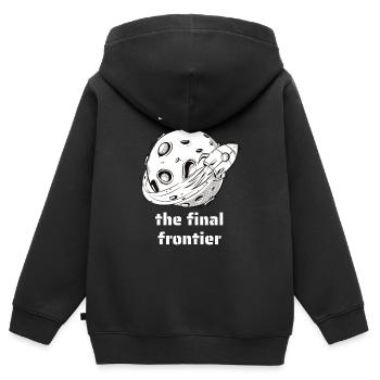 Explore The Final Frontier Retro Outer Space - Kids Premium Organic Zip-up Hoodie - black - Back - AI Model Kid Male (0cm)