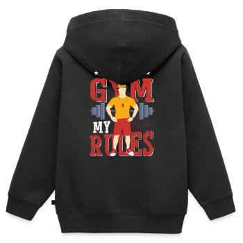 My Gym My Rules School Physical Education - Kids Premium Organic Zip-up Hoodie - black - Back - AI Model Kid Male (0cm)