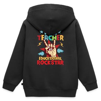 P.E.Teacher Educational School Physical Education - Kids Premium Organic Zip-up Hoodie - black - Back - AI Model Kid Male (0cm)