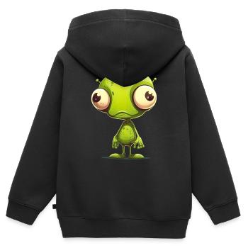 Alien - Kinder Premium Organic Zip Hoodie - Schwarz - Hinten - AI Model Kid Male (0cm)