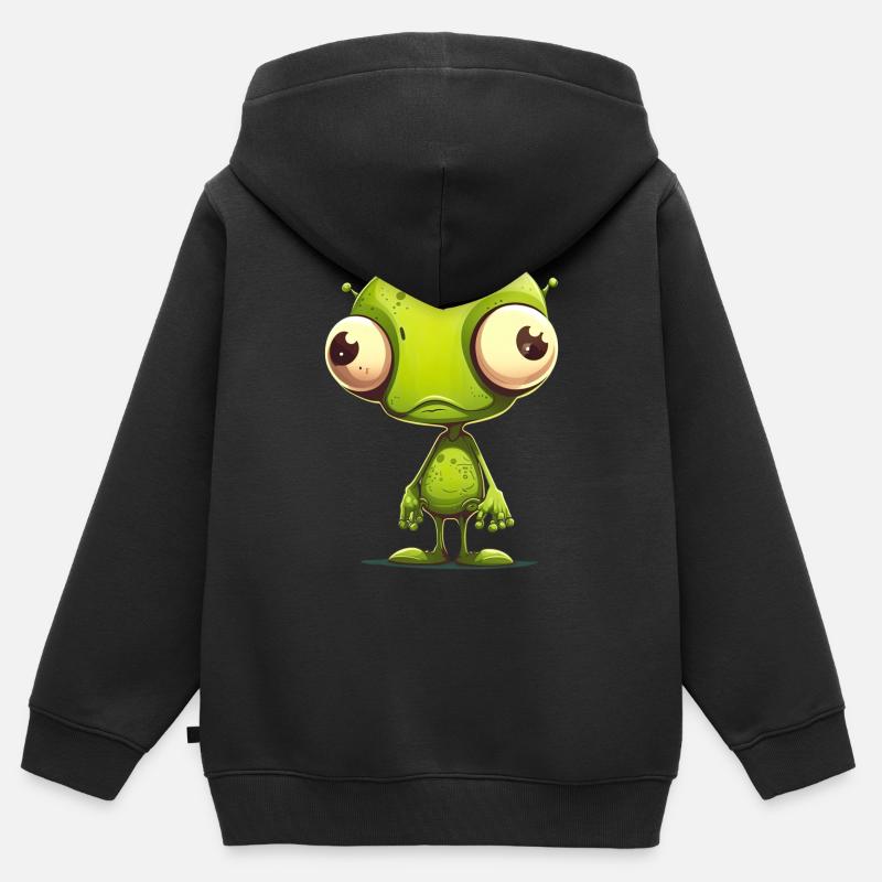 Étranger - Sweat Premium à capuche zippé enfant bio - noir