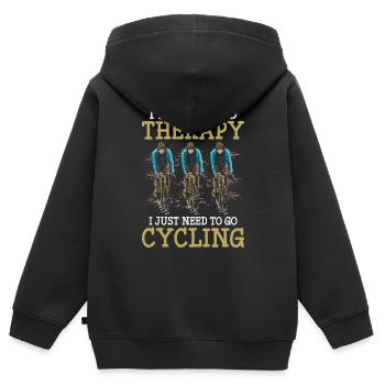Radsport Radfahren Radrennen - Kinder Premium Organic Zip Hoodie - Schwarz - Hinten - AI Model Kid Male (0cm)