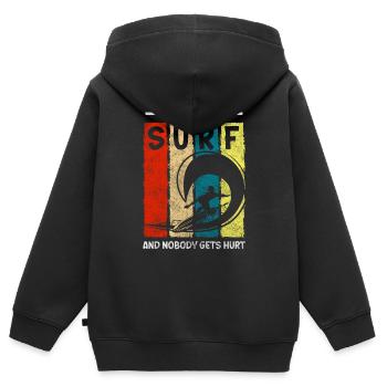 Surfer Surferboy Sport Holiday - Sweat Premium à capuche zippé enfant bio - noir - Dos - AI Model Kid Male (0cm)