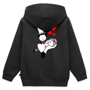 Married couple - Kids Premium Organic Zip-up Hoodie - black - Back - AI Model Kid Male (0cm)