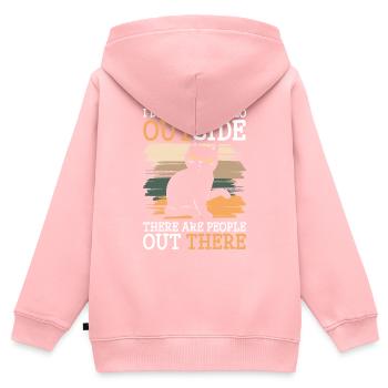 Hass Hassmensch Gemein - Kinder Premium Organic Zip Hoodie - Rosa - Hinten - AI Model Kid Female (0cm)
