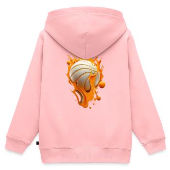 Melting Basketball - Kids Premium Organic Zip-up Hoodie - rose - Back - AI Model Kid Female (0cm)