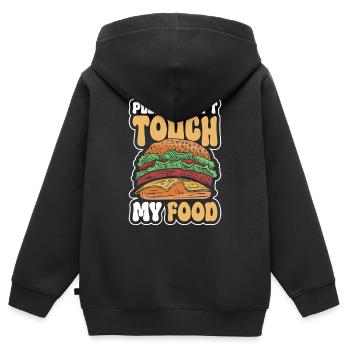 Ne touchez pas à la provocation de la propriété enfant seulement - Sweat Premium à capuche zippé enfant bio - noir - Dos - AI Model Kid Male (0cm)