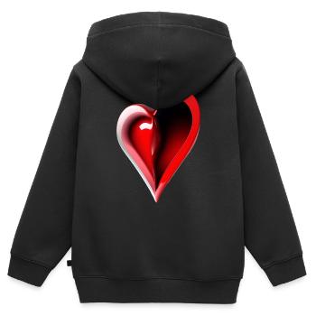 abstraktes Herz - Kinder Premium Organic Zip Hoodie - Schwarz - Hinten - AI Model Kid Male (0cm)