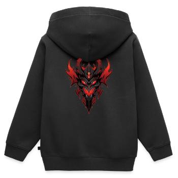 Dark Demond Fire Head - Sweat Premium à capuche zippé enfant bio - noir - Dos - AI Model Kid Male (0cm)