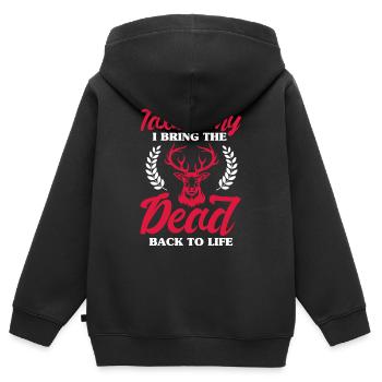 Expert Taxidermist - Wild Animal Stuffing - Kinder Premium Organic Zip Hoodie - Schwarz - Hinten - AI Model Kid Male (0cm)