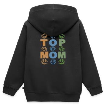 TOP-MAMA-TOP-MOM - Kinder Premium Organic Zip Hoodie - Schwarz - Hinten - AI Model Kid Male (0cm)