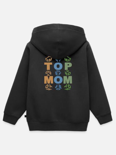 TOP-MAMA-TOP-MOM - Kinder Premium Organic Zip Hoodie - Schwarz
