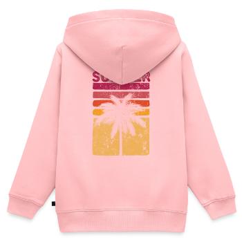 Été retro sunset surfer - Sweat Premium à capuche zippé enfant bio - rose - Dos - AI Model Kid Female (0cm)