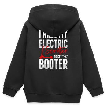 Rollerfahrer Elektrik Batterie Ladestation - Kinder Premium Organic Zip Hoodie - Schwarz - Hinten - AI Model Kid Male (0cm)