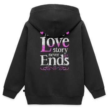 Liebe Lieben Partner - Kinder Premium Organic Zip Hoodie - Schwarz - Hinten - AI Model Kid Male (0cm)