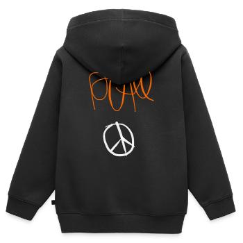Peace Tanktop - Kinder Premium Organic Zip Hoodie - Schwarz - Hinten - AI Model Kid Male (0cm)