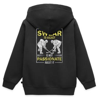 Hockey Puck Mannschaft - Kinder Premium Organic Zip Hoodie - Schwarz - Hinten - AI Model Kid Male (0cm)