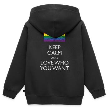 Gay Pride - Kinder Premium Organic Zip Hoodie - Schwarz - Hinten - AI Model Kid Male (0cm)