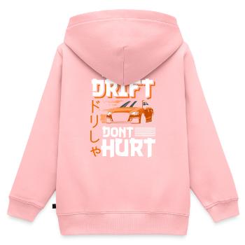 Driften Quer - Kinder Premium Organic Zip Hoodie - Rosa - Hinten - AI Model Kid Female (0cm)