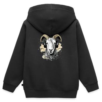 Goa la chèvre audiophile - Sweat Premium à capuche zippé enfant bio - noir - Dos - AI Model Kid Male (0cm)