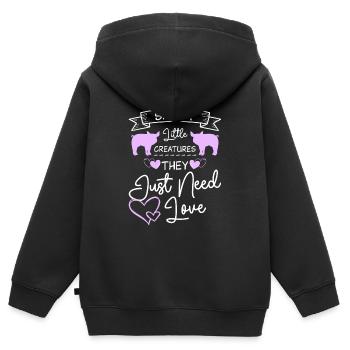 tasse à thé cochon domestique cochon minuscule - Sweat Premium à capuche zippé enfant bio - noir - Dos - AI Model Kid Male (0cm)