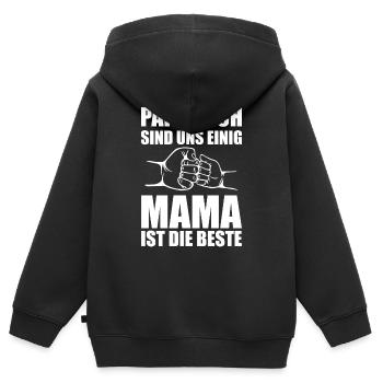 Mutter Spruch Geschenk Mama Muttertag - Kinder Premium Organic Zip Hoodie - Schwarz - Hinten - AI Model Kid Male (0cm)