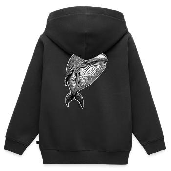 La grâce de la baleine - Sweat Premium à capuche zippé enfant bio - noir - Dos - AI Model Kid Male (0cm)