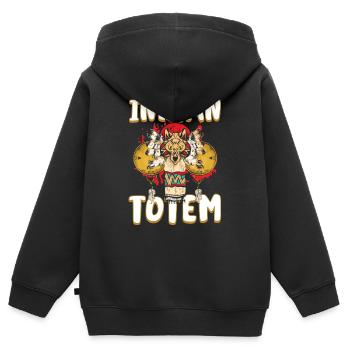 Indianisch Ureinwohner Federschmuck Adler - Kinder Premium Organic Zip Hoodie - Schwarz - Hinten - AI Model Kid Male (0cm)