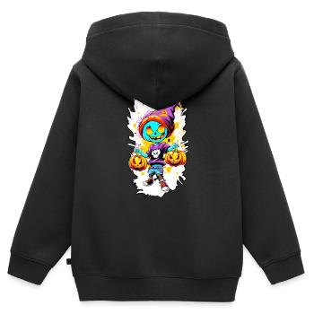 Jack o Lantern 02 - Kids Premium Organic Zip-up Hoodie - black - Back - AI Model Kid Male (0cm)