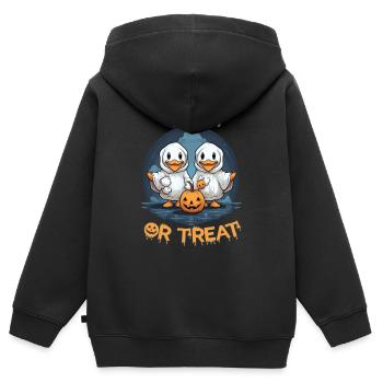 Halloween Geese Collecting Candy Trick or Treat - Kids Premium Organic Zip-up Hoodie - black - Back - AI Model Kid Male (0cm)