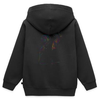 Violoncelle - Sweat Premium à capuche zippé enfant bio - noir - Dos - AI Model Kid Male (0cm)
