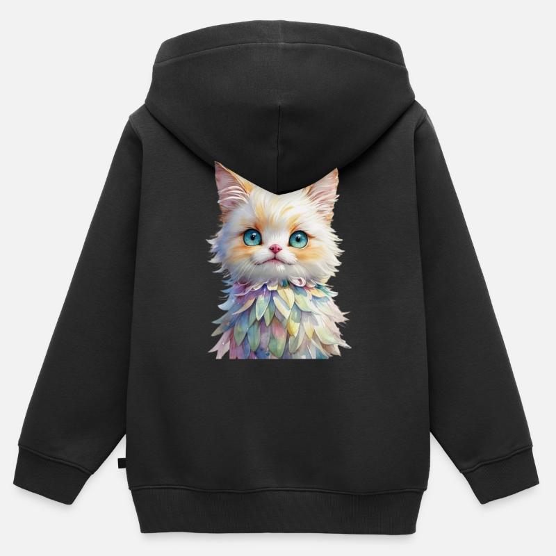 Animal mignon - Sweat Premium à capuche zippé enfant bio - noir