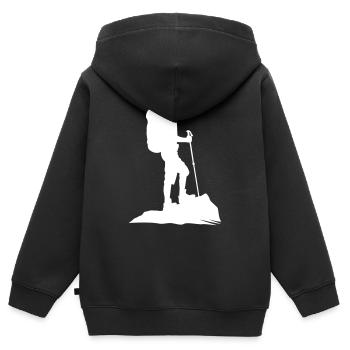 Wander Wanderer Wanderung - Kinder Premium Organic Zip Hoodie - Schwarz - Hinten - AI Model Kid Male (0cm)