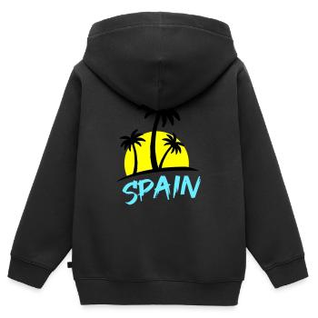 Spain - Kids Premium Organic Zip-up Hoodie - black - Back - AI Model Kid Male (0cm)