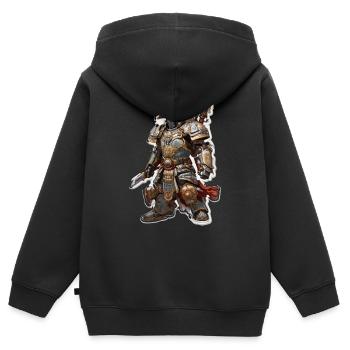 Ritter Fantasie - Kinder Premium Organic Zip Hoodie - Schwarz - Hinten - AI Model Kid Male (0cm)