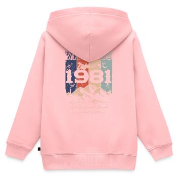 Legendärer Jahrgang 1981 - Kinder Premium Organic Zip Hoodie - Rosa - Hinten - AI Model Kid Female (0cm)