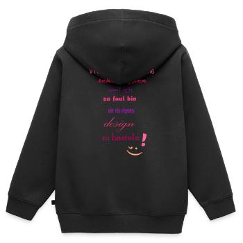 viele verschiedene Schrifttypen - Kinder Premium Organic Zip Hoodie - Schwarz - Hinten - AI Model Kid Male (0cm)