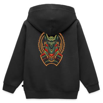 Hiéroglyphe égyptien drapeau du Nil pyramide du pharaon Le Caire - Sweat Premium à capuche zippé enfant bio - noir - Dos - AI Model Kid Male (0cm)