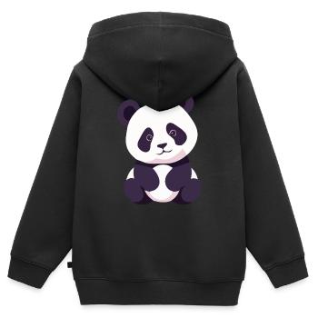 Garde de bébé panda - Sweat Premium à capuche zippé enfant bio - noir - Dos - AI Model Kid Male (0cm)