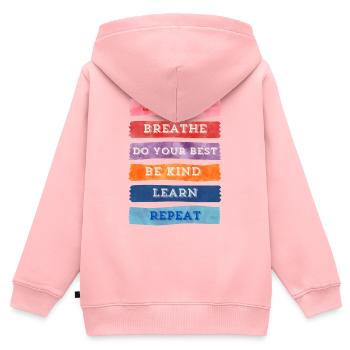 Achtsame To-Do-Liste - Kinder Premium Organic Zip Hoodie - Rosa - Hinten - AI Model Kid Female (0cm)