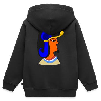 Ägyptisches männliches Porträt - Kinder Premium Organic Zip Hoodie - Schwarz - Hinten - AI Model Kid Male (0cm)