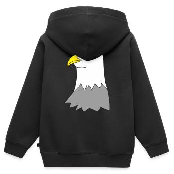 adler - Kinder Premium Organic Zip Hoodie - Schwarz - Hinten - AI Model Kid Male (0cm)