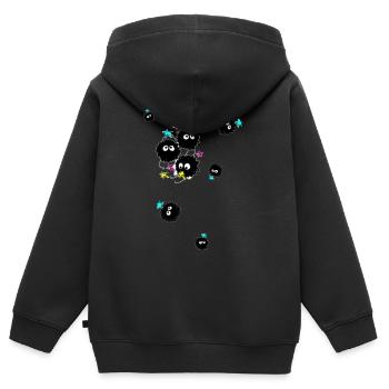 Staub, illustration, Comic - Kinder Premium Organic Zip Hoodie - Schwarz - Hinten - AI Model Kid Male (0cm)