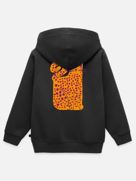 Big cat - Kinder Premium Organic Zip Hoodie - Schwarz