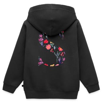 Personalisierte Blumenbuchstaben - Geschenkidee - Kinder Premium Organic Zip Hoodie - Schwarz - Hinten - AI Model Kid Male (0cm)