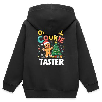 Official Cookie Taster - Kinder Premium Organic Zip Hoodie - Schwarz - Hinten - AI Model Kid Male (0cm)
