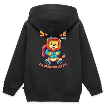 Einschulung 2025 - Mädchen & Junge - Kinder Premium Organic Zip Hoodie - Schwarz - Hinten - AI Model Kid Male (0cm)