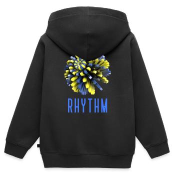 Drucke für Musikliebhaber, Musik, trendy - Kinder Premium Organic Zip Hoodie - Schwarz - Hinten - AI Model Kid Male (0cm)