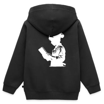 Azubi Bäcker und Hobbykoch Silhouette Portrait - Kinder Premium Organic Zip Hoodie - Schwarz - Hinten - AI Model Kid Male (0cm)