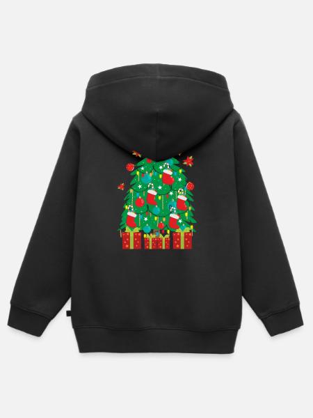 Weihnachtsbaum - Tanne - Christbaum - Geschenk - Kinder Premium Organic Zip Hoodie - Schwarz